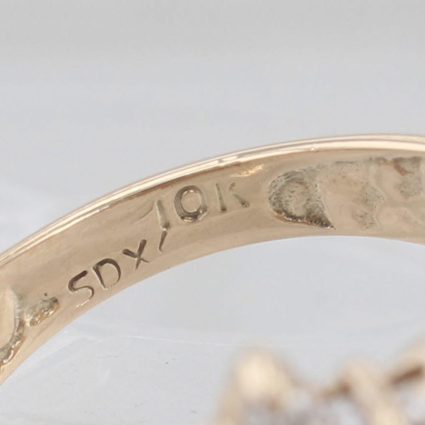 Light Gray 0.98ctw Diamond Cluster Bypass Ring 10k Yellow Gold Size 7 Cocktail