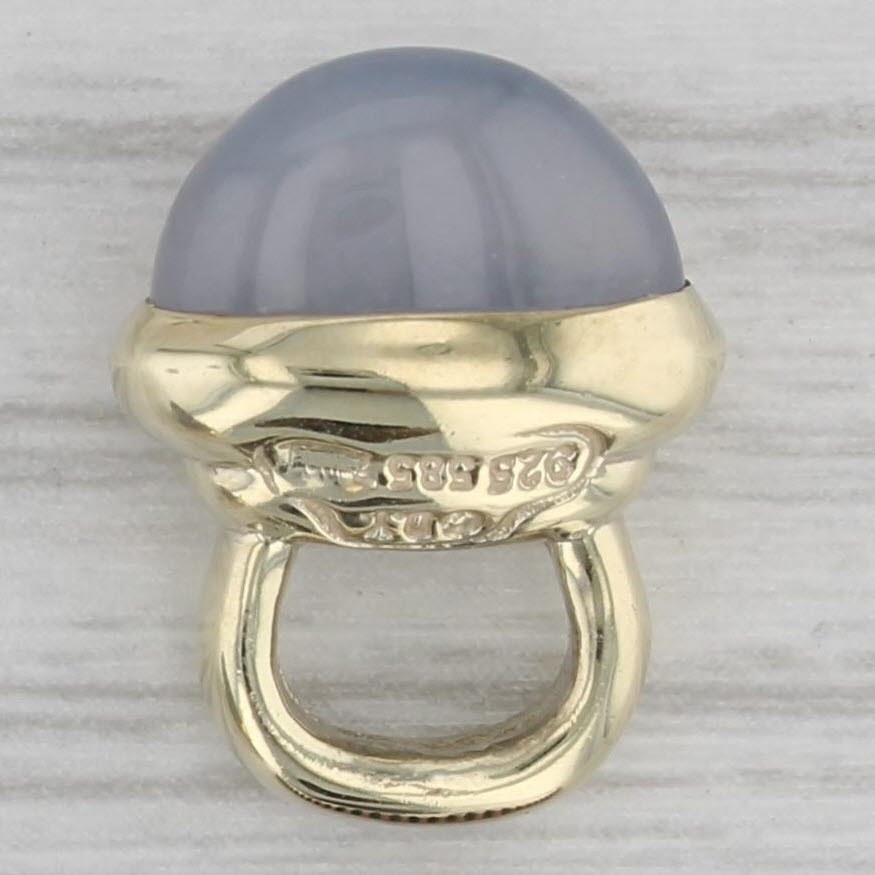 Gray David Yurman Blue Chalcedony Earring Enhancer Charms 14k Yellow Gold