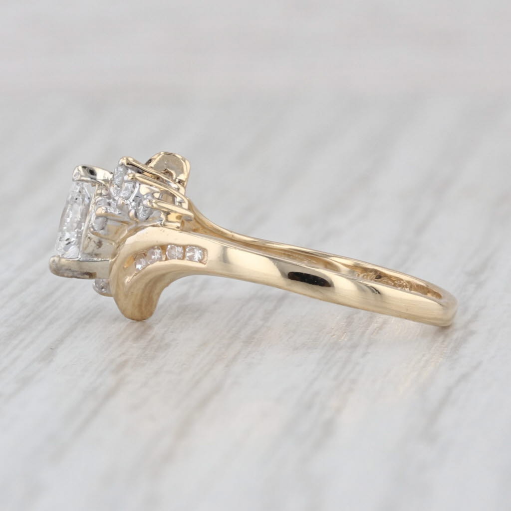 0.49ctw Marquise Diamond Bypass Ring 14k Yellow Gold Size 6.75 Engagement