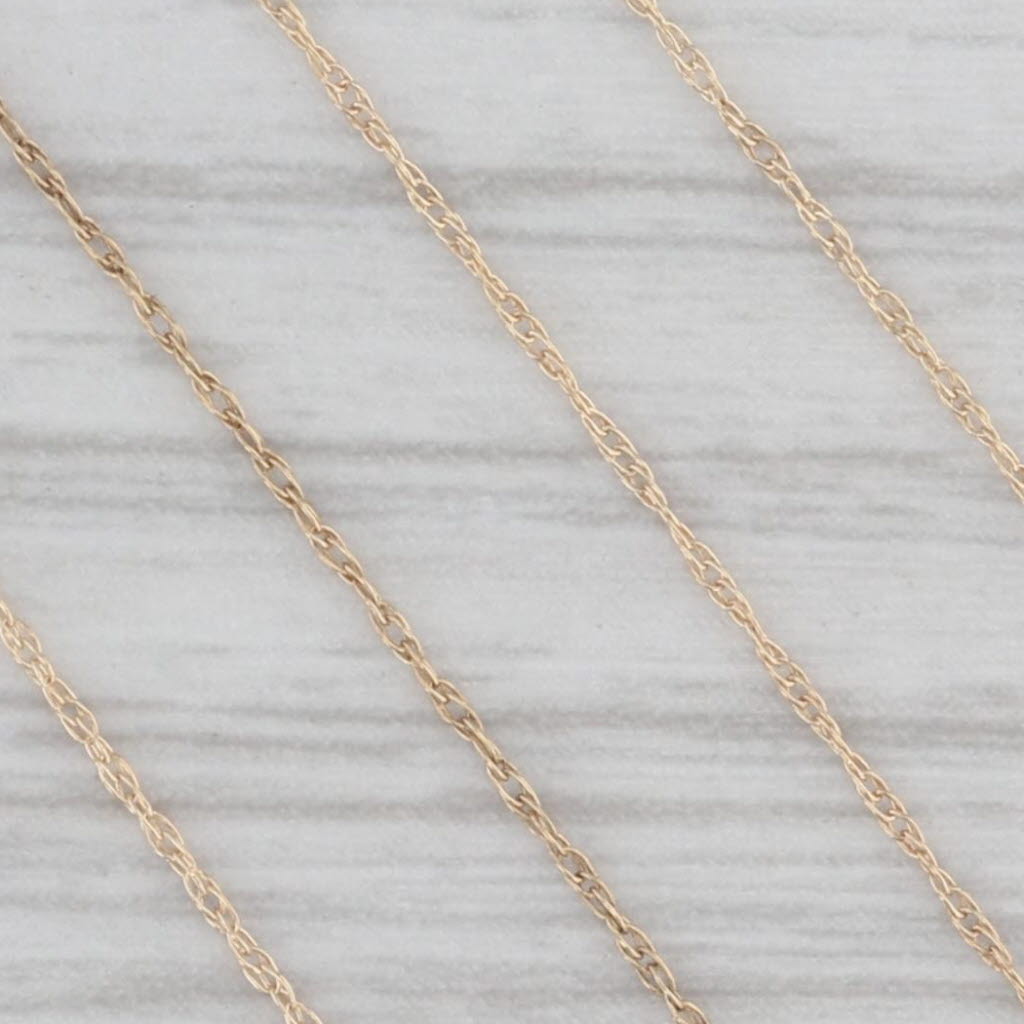 Gray 18" 0.6mm Fine Rope Chain Necklace 14k Yellow Gold