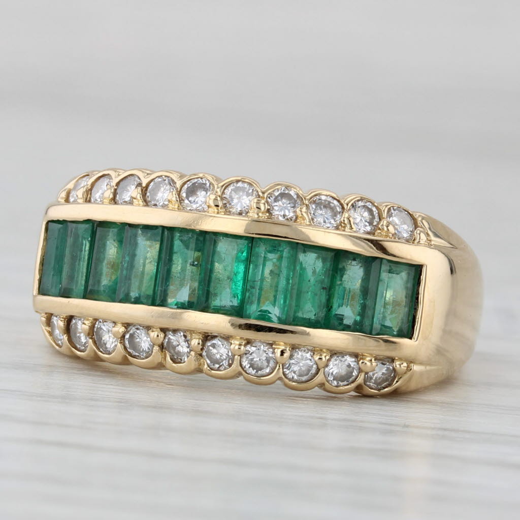 Gray 1.60ctw Emerald Diamond Ring 18k Yellow Gold Size 6.75