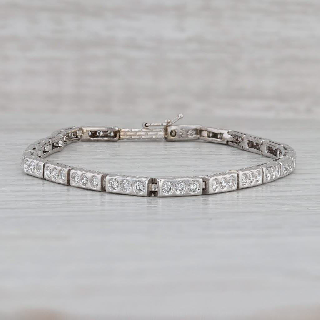 Gray 1.70ctw Diamond Tennis Bracelet 14k White Gold 7.5" 3mm