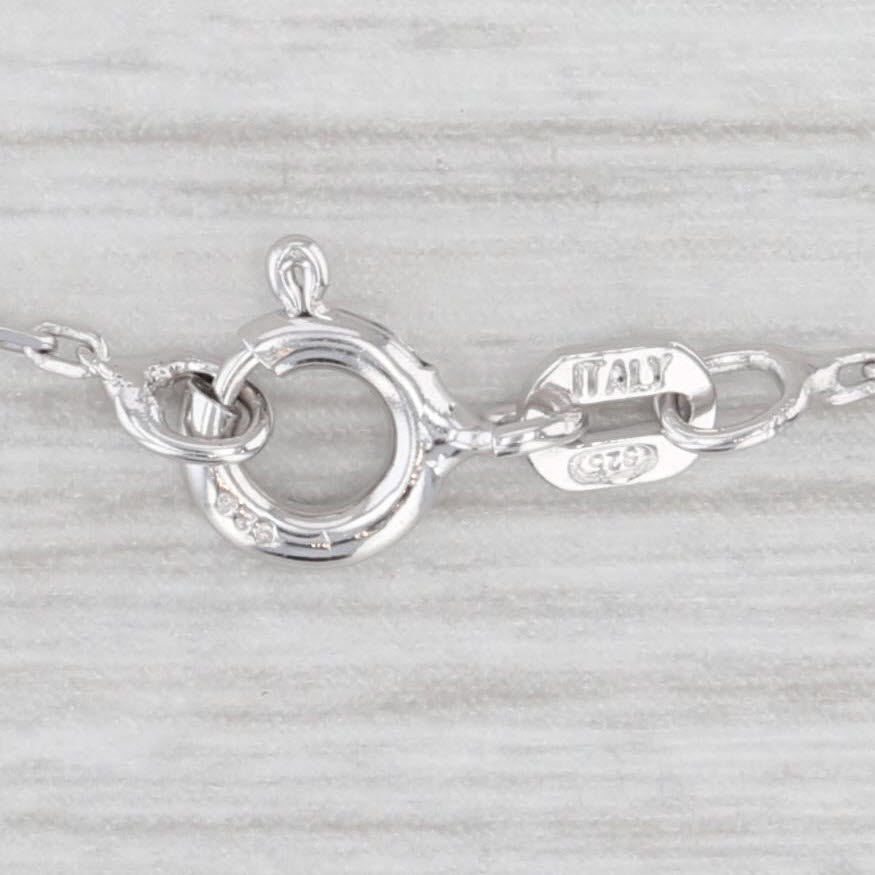 Light Gray 0.57ctw Cubic Zirconia Eternity Circle Pendant Sterling Silver 17.5" Cable Chain