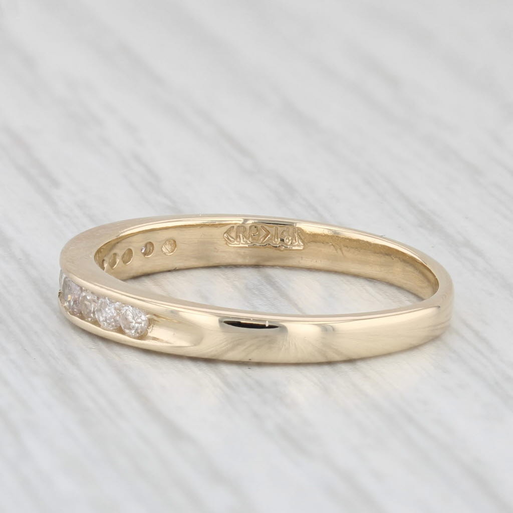 Light Gray 0.25ctw Diamond Wedding Band 14k Yellow Gold Sz 6.25 Stackable Anniversary Ring