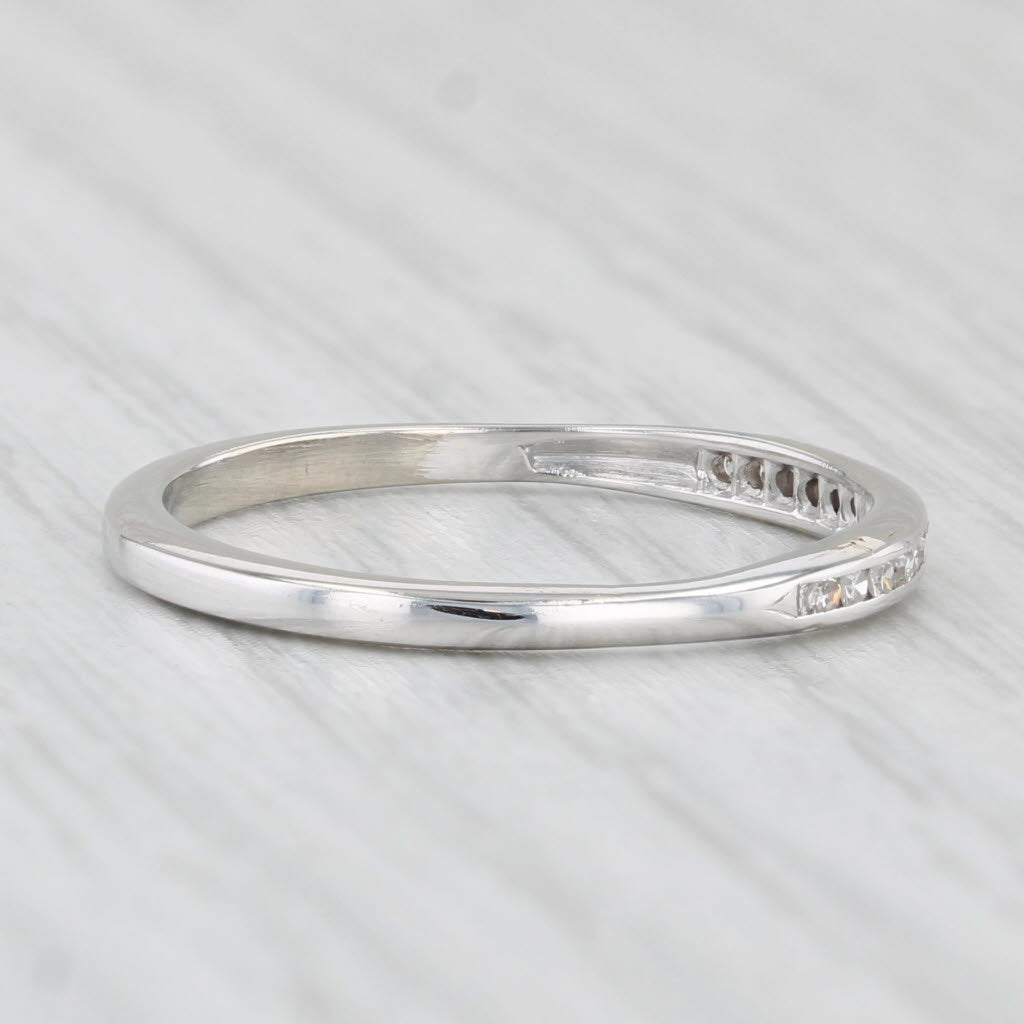 Light Gray Diamond Wedding Band 10k White Gold Size 7 Stackable Ring