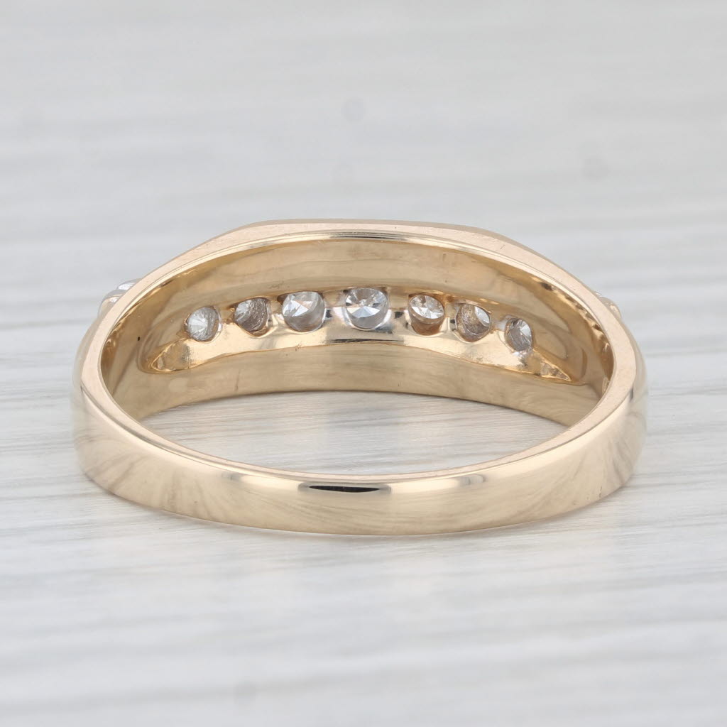Light Gray 0.35ctw Diamond Men's Wedding Band 14k Yellow Gold Size 11 Ring