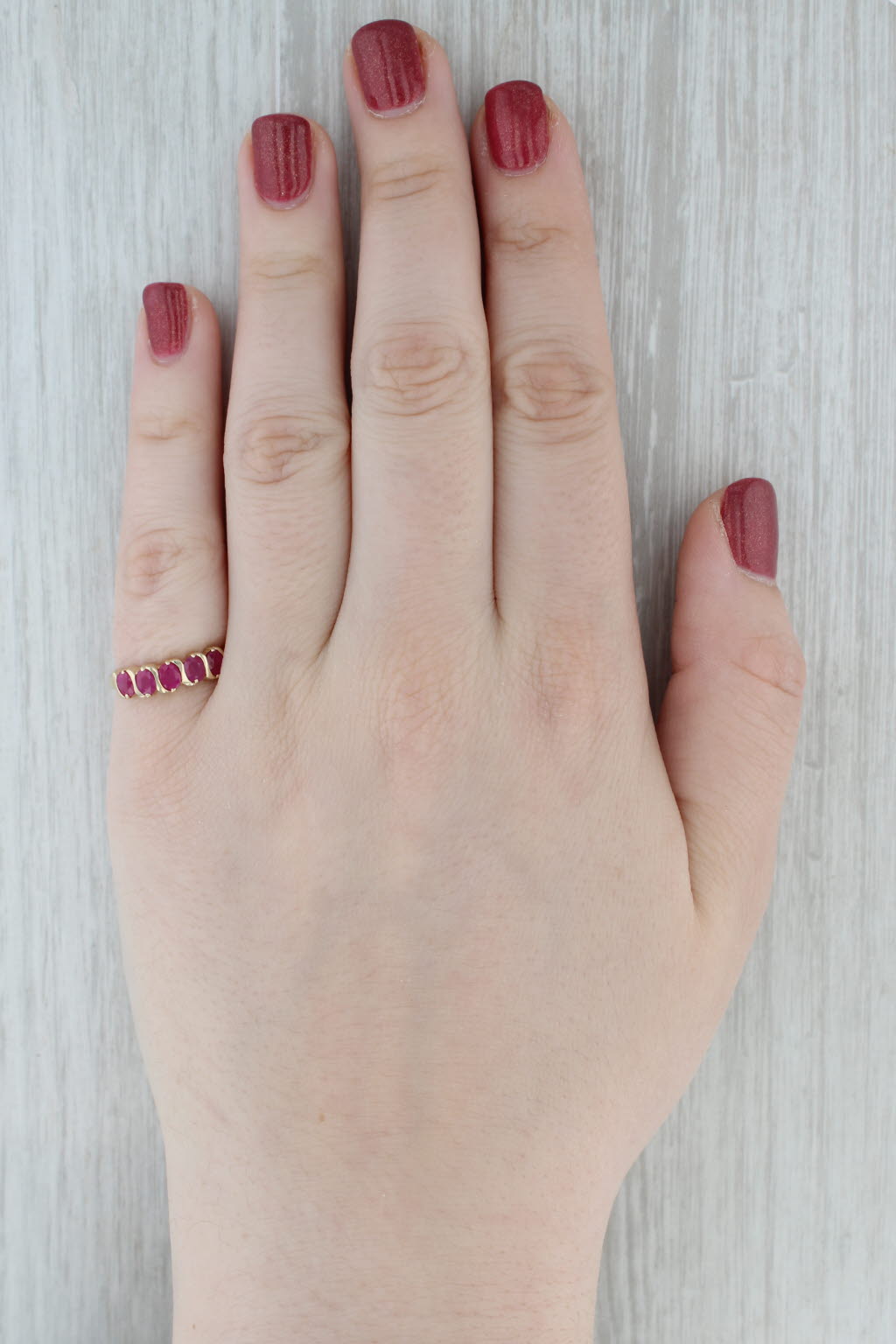 Gray 1.52ctw Ruby Stackable Ring 10k Yellow Gold Size 7