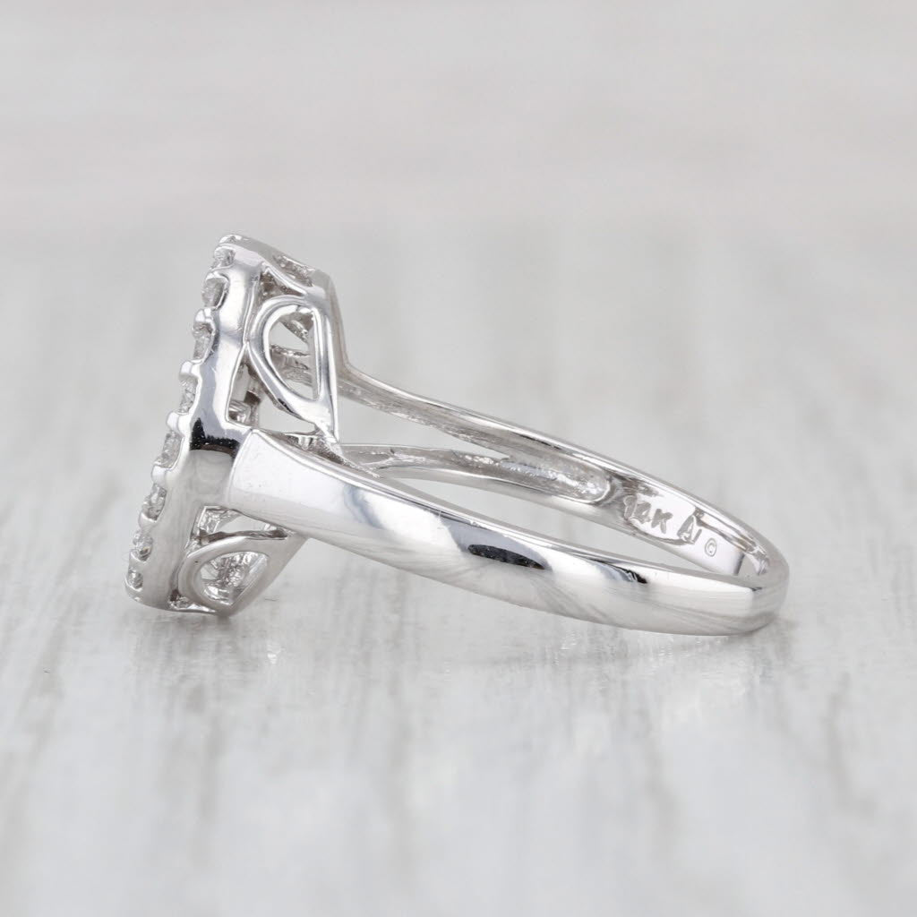 0.45ctw Diamond Circle Ring 14k White Gold Size 6.5