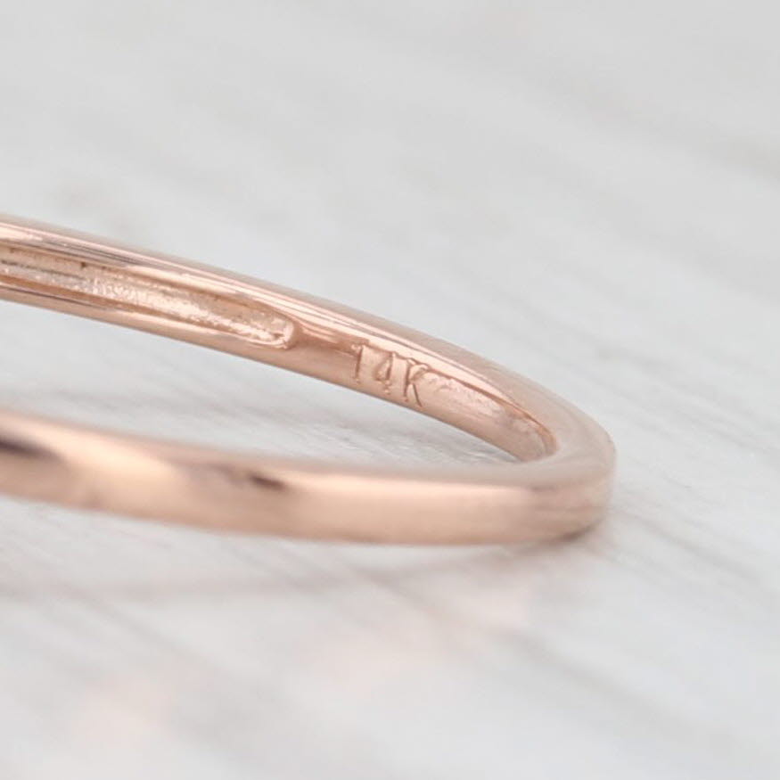 Light Gray 0.91ctw Morganite Diamond Halo Ring 14k Rose Gold Size 7.25 Engagement