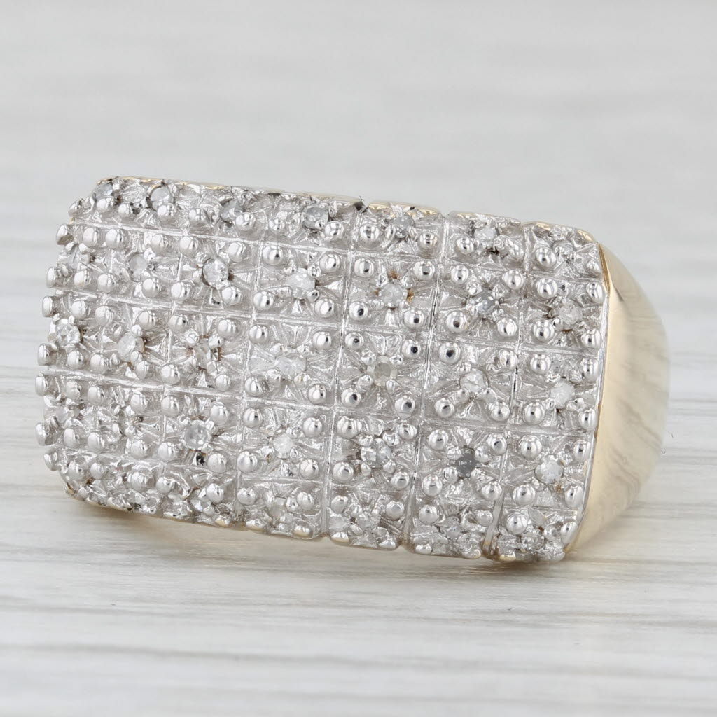 Light Gray 0.15ctw Diamond Cluster Ring 10k Yellow Gold Size 7