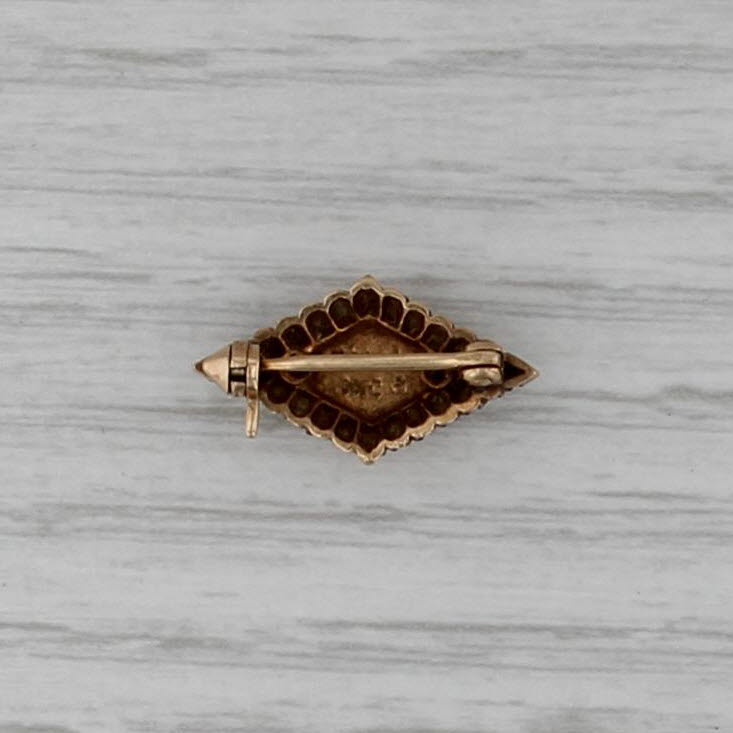 Vintage SAE Badge 14k Gold Pearl Black Enamel Sigma Alpha Epsilon Fraternity Pin