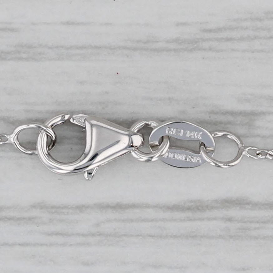 New Cable Chain Necklace 14k White Gold 0.9mm Adjustable 16" 17" 18"