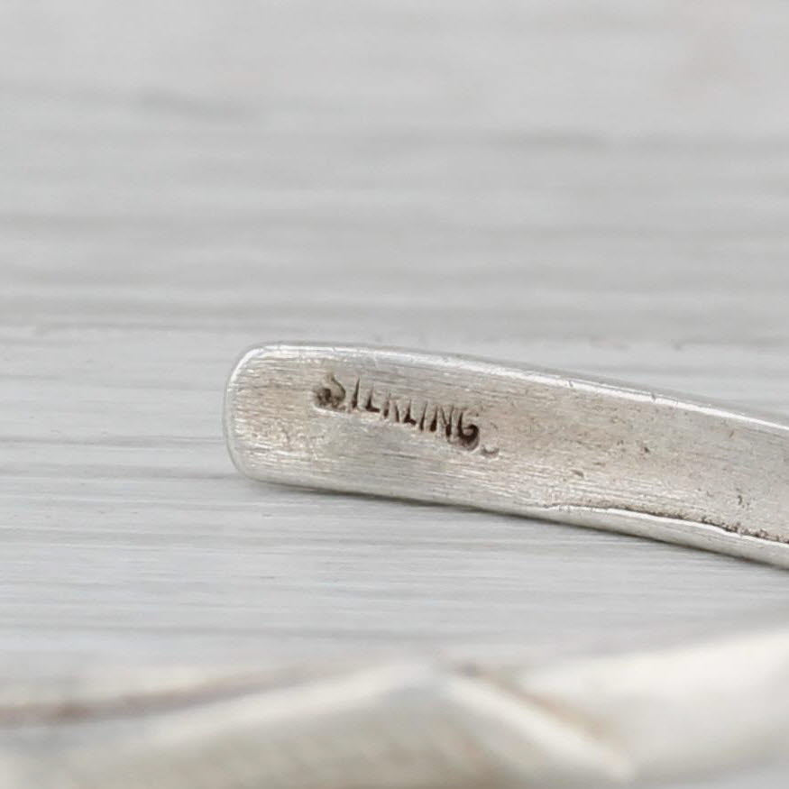 Gray Soaring Bird Cuff Bracelet Sterling Silver 6.5" 5.8mm