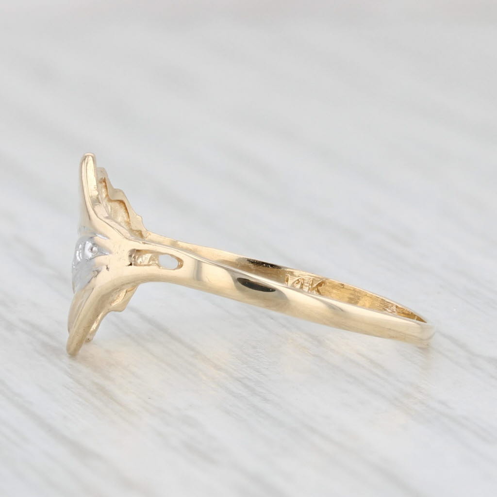 Light Gray Diamond Accented Flourish Ring 14k Yellow Gold Size 5.75