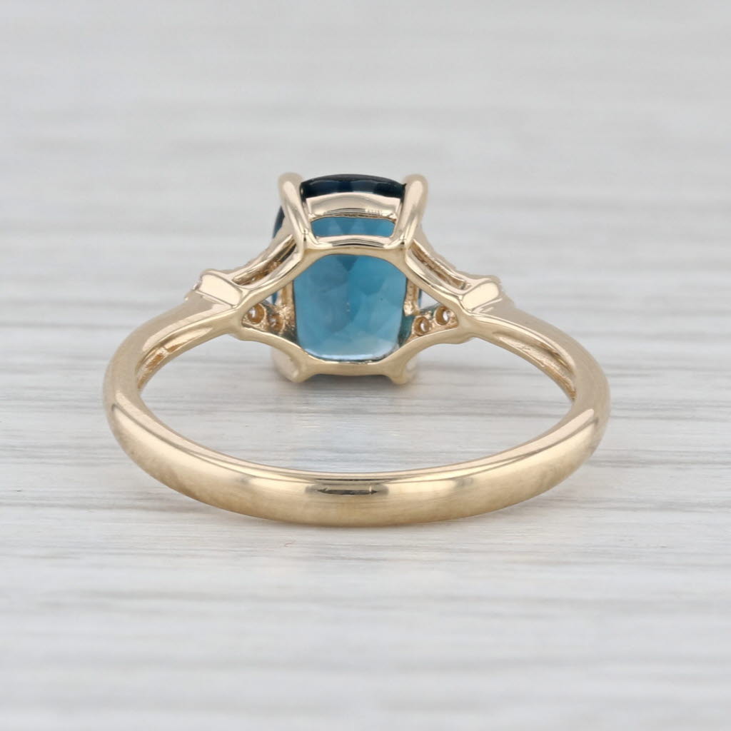 1.56ctw London Blue Topaz Diamond Ring 10k Yellow Gold Size 6.25