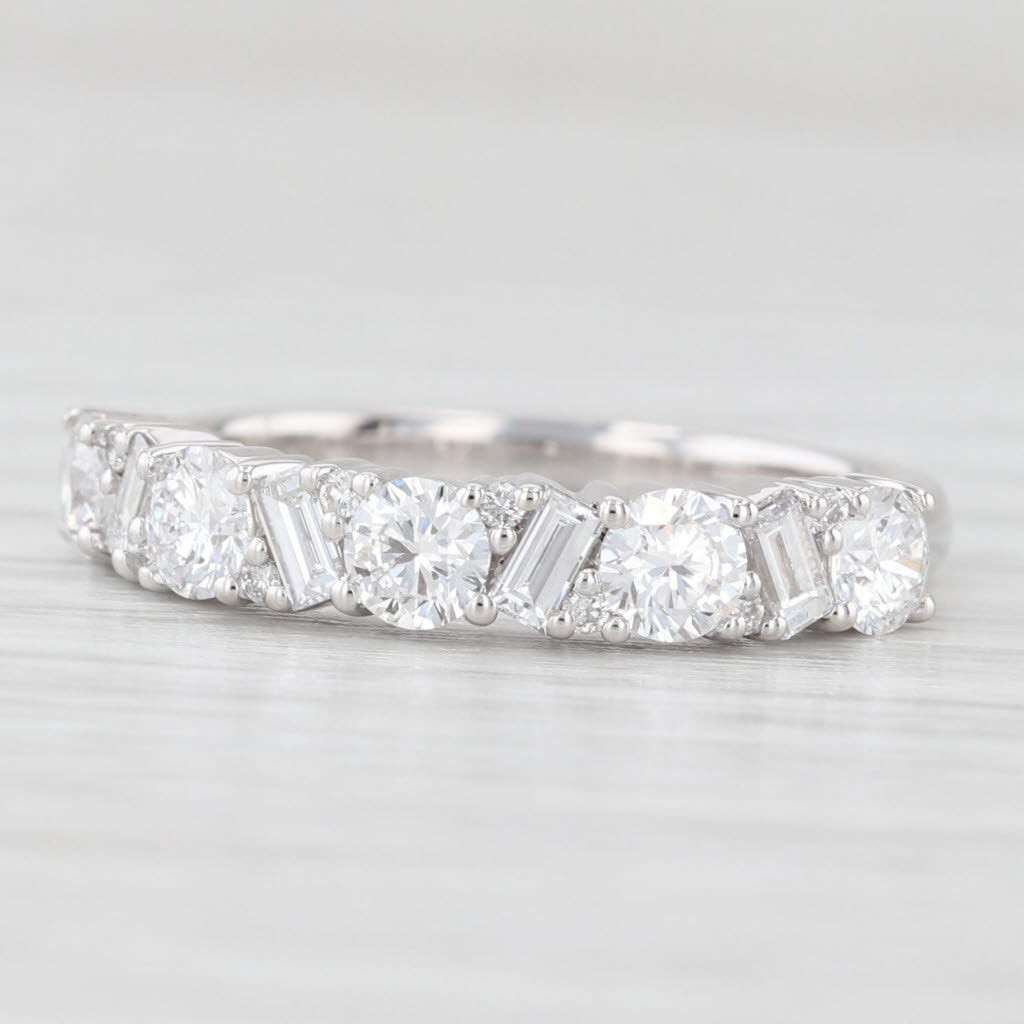 Light Gray New 1.11ctw Lab Grown Diamond Ring Wedding Anniversary Band 14k White Gold S 6.5