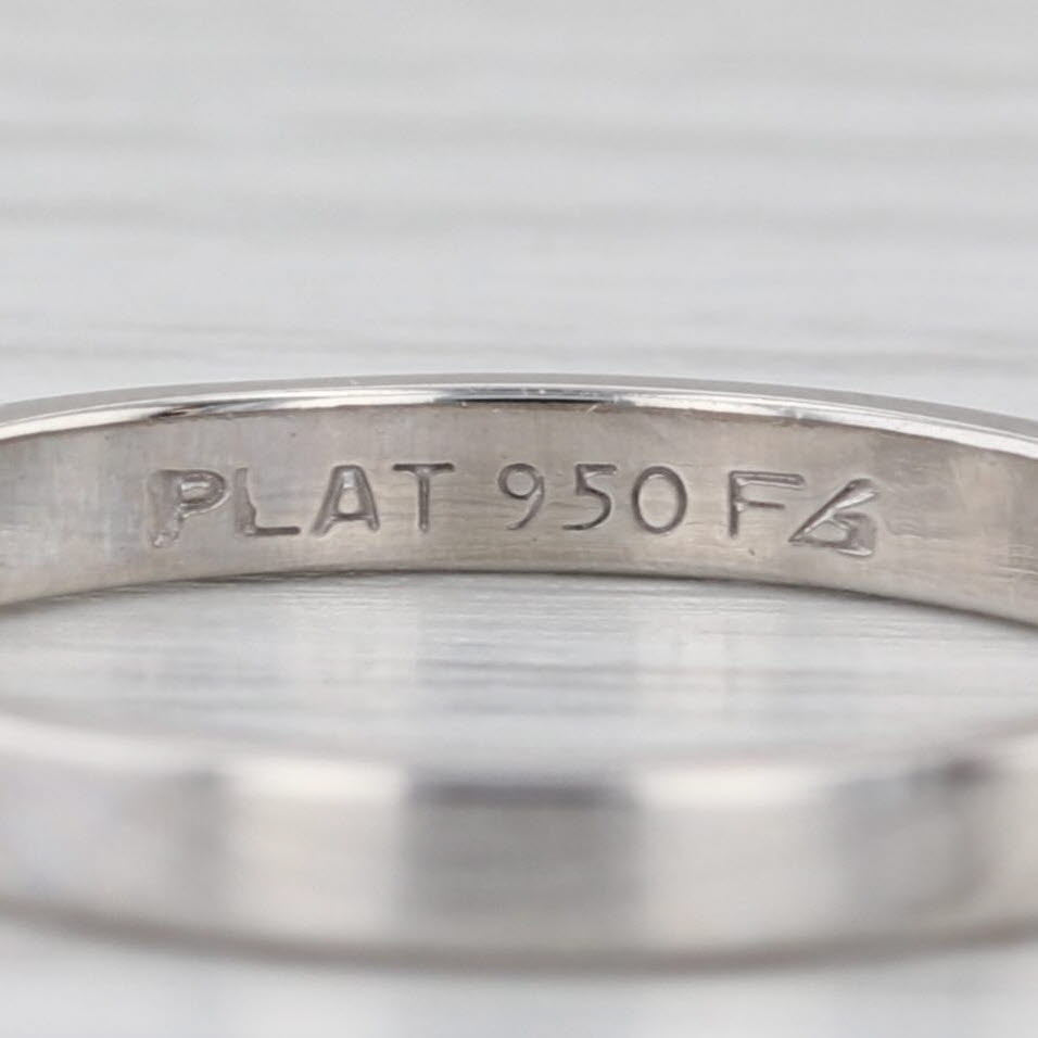 Classic Platinum Wedding Band 950 Ring Size 7.25-7.5 Stackable Ring