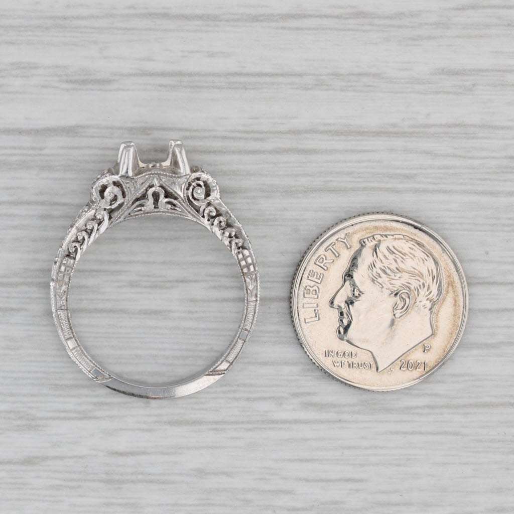 Gray New Semi Mount Engagement Ring Diamond 18k White Gold Size 7 Whitehouse