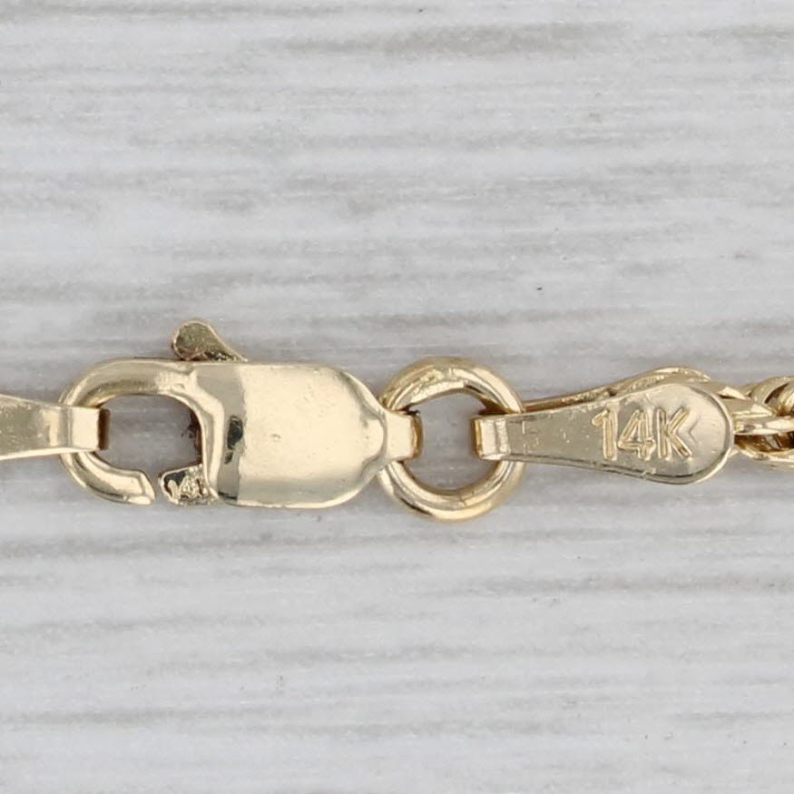 Gray 26.25" 2.1mm Rope Chain Necklace 14k Yellow Gold Lobster Clasp