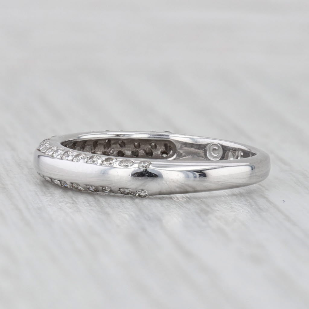 0.50ctw Diamond Wedding Band 14k White Gold Size 6.5 Stackable Ring
