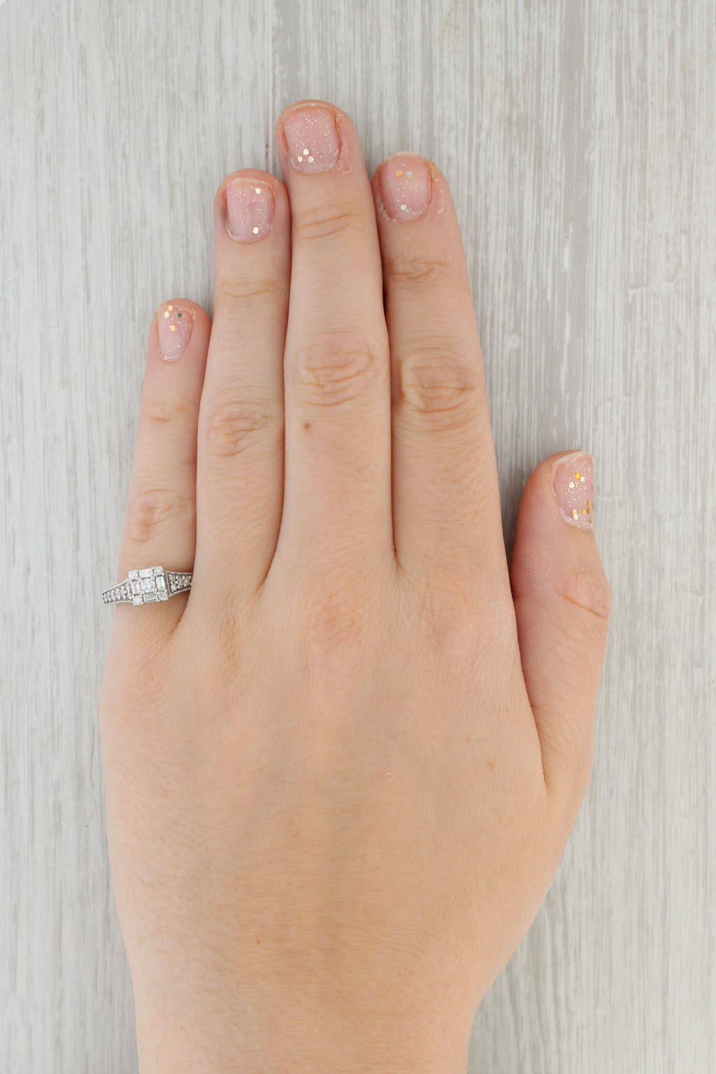 Gray 0.49ctw Diamond Engagement Ring 14k White Gold Size 7 Vintage Keepsake