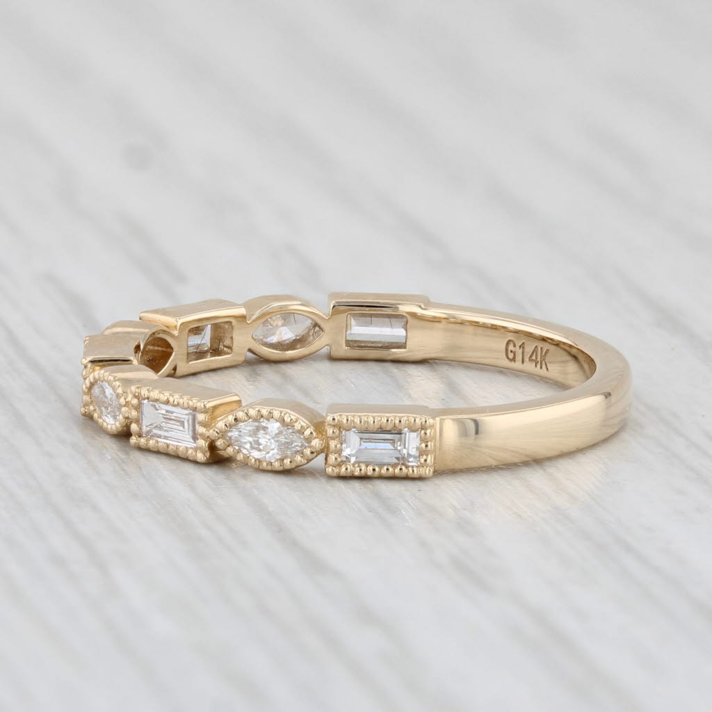 Light Gray New 0.35ctw Stackable Diamond Ring 14k Yellow Gold Size 6.5 Wedding Band