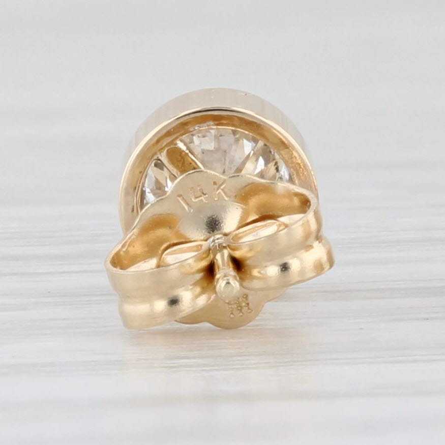 Light Gray New 0.85ctw Round Diamond Solitaire Stud Earrings 14k Yellow Gold