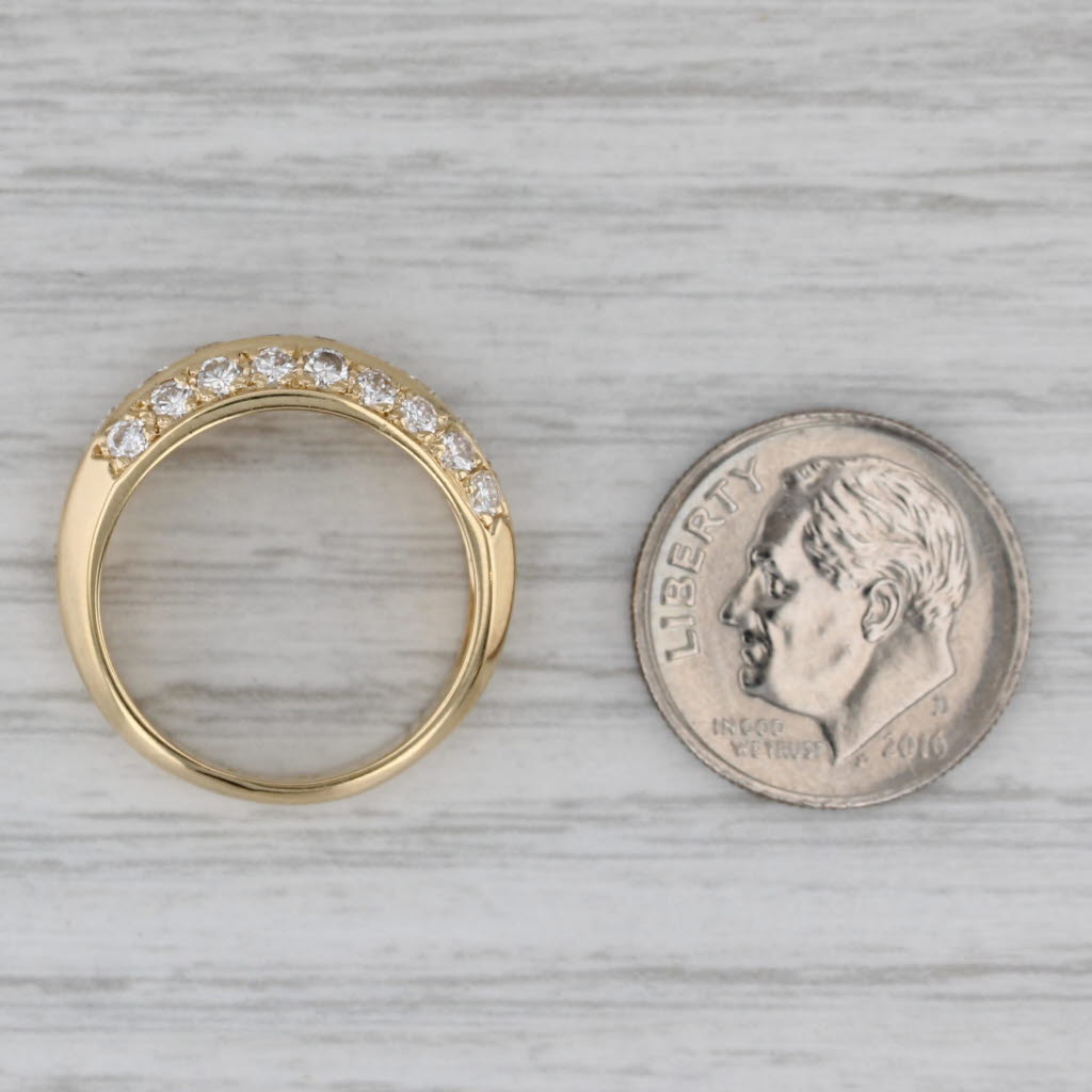 Gray 0.98ctw Diamond Wedding Band 18k Yellow Gold Size 6 Anniversary Ring
