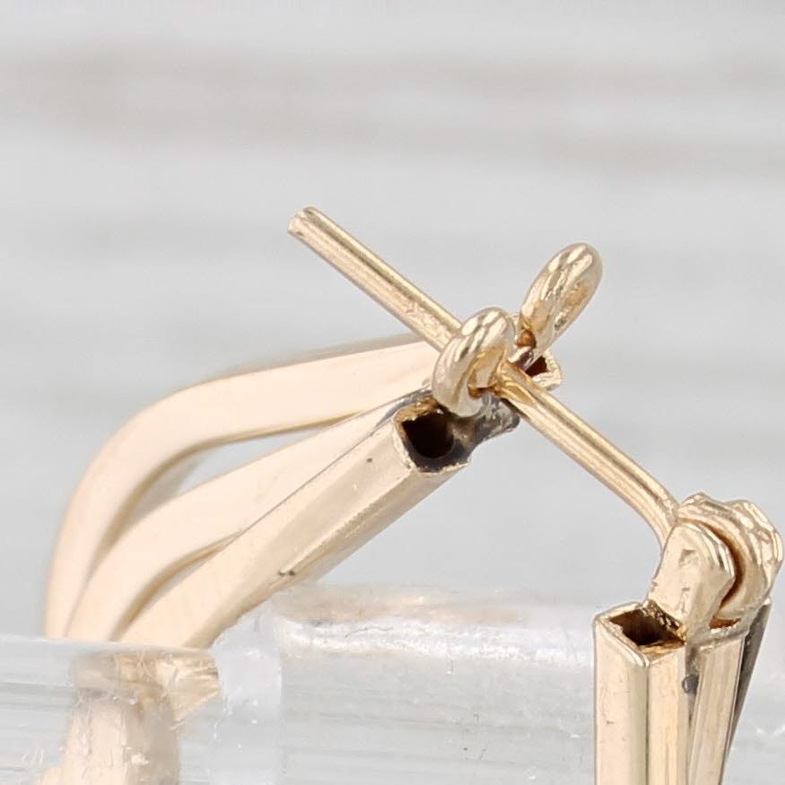 Light Gray Layered Hoop Earrings 14k Yellow Gold Snap Top Oval Hoops