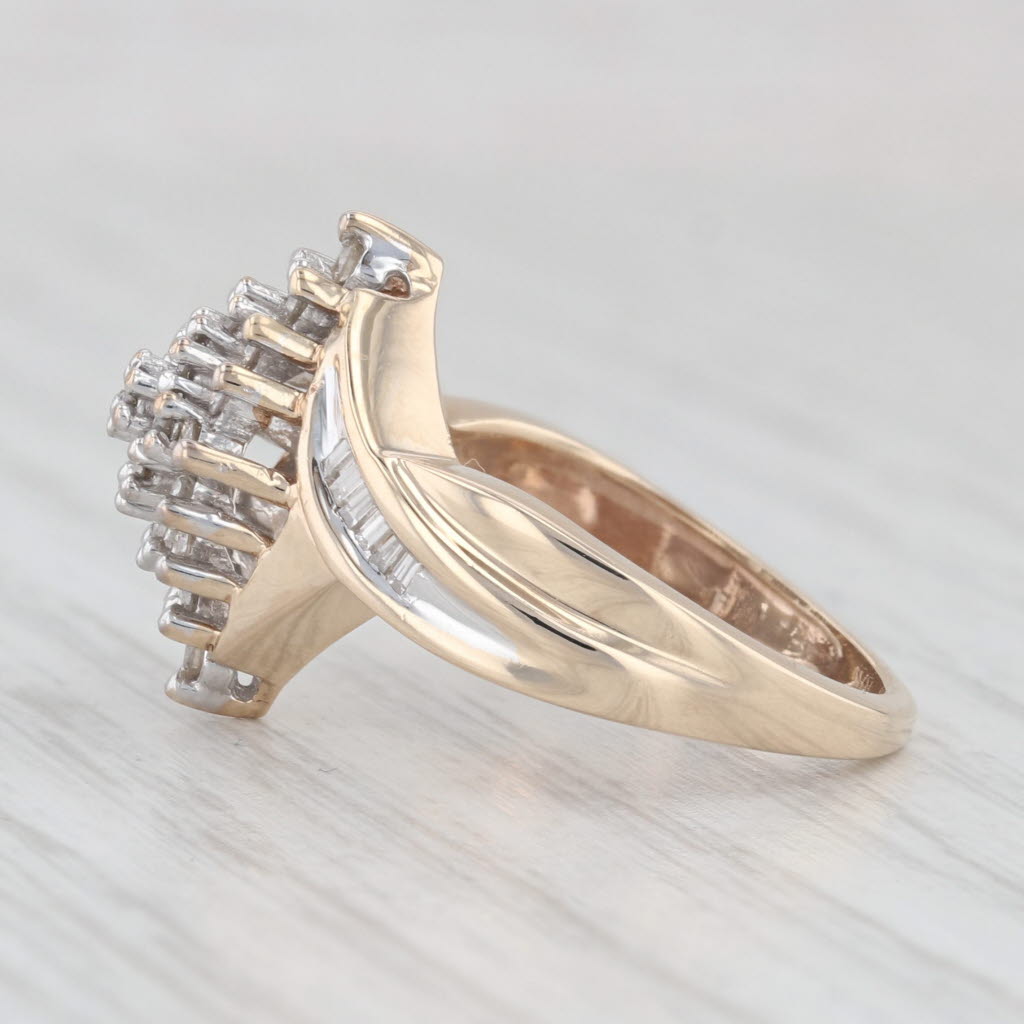 Light Gray 0.42ctw Diamond Cluster Ring 10k Yellow Gold Size 6