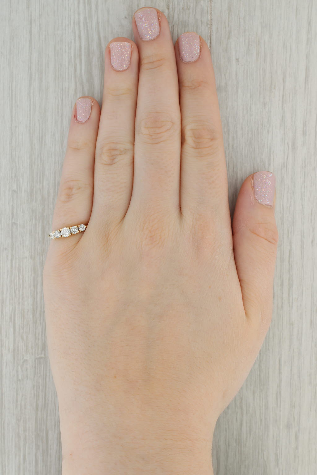 Tan 0.75ctw Diamond Wedding Band 14k Yellow Gold Size 6.5 Stackable Anniversary Band