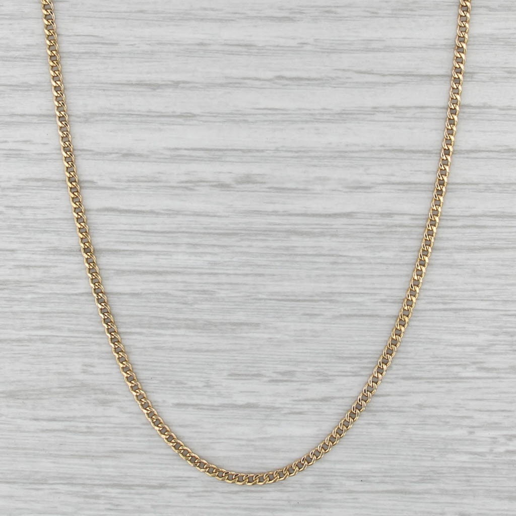 20.5" 2.2mm Curb Chain Necklace 18k Yellow Gold Italian