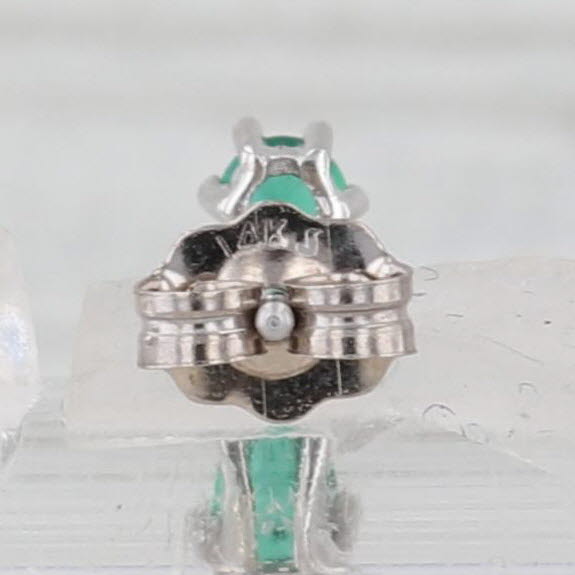 Light Gray 0.72ctw Emerald Diamond J-Hook Earrings 14k White Gold Drops