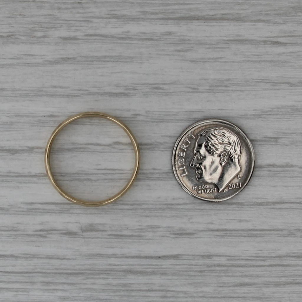 Hammered Band 14k Yellow Gold Ring Size 8 Stackable Wedding