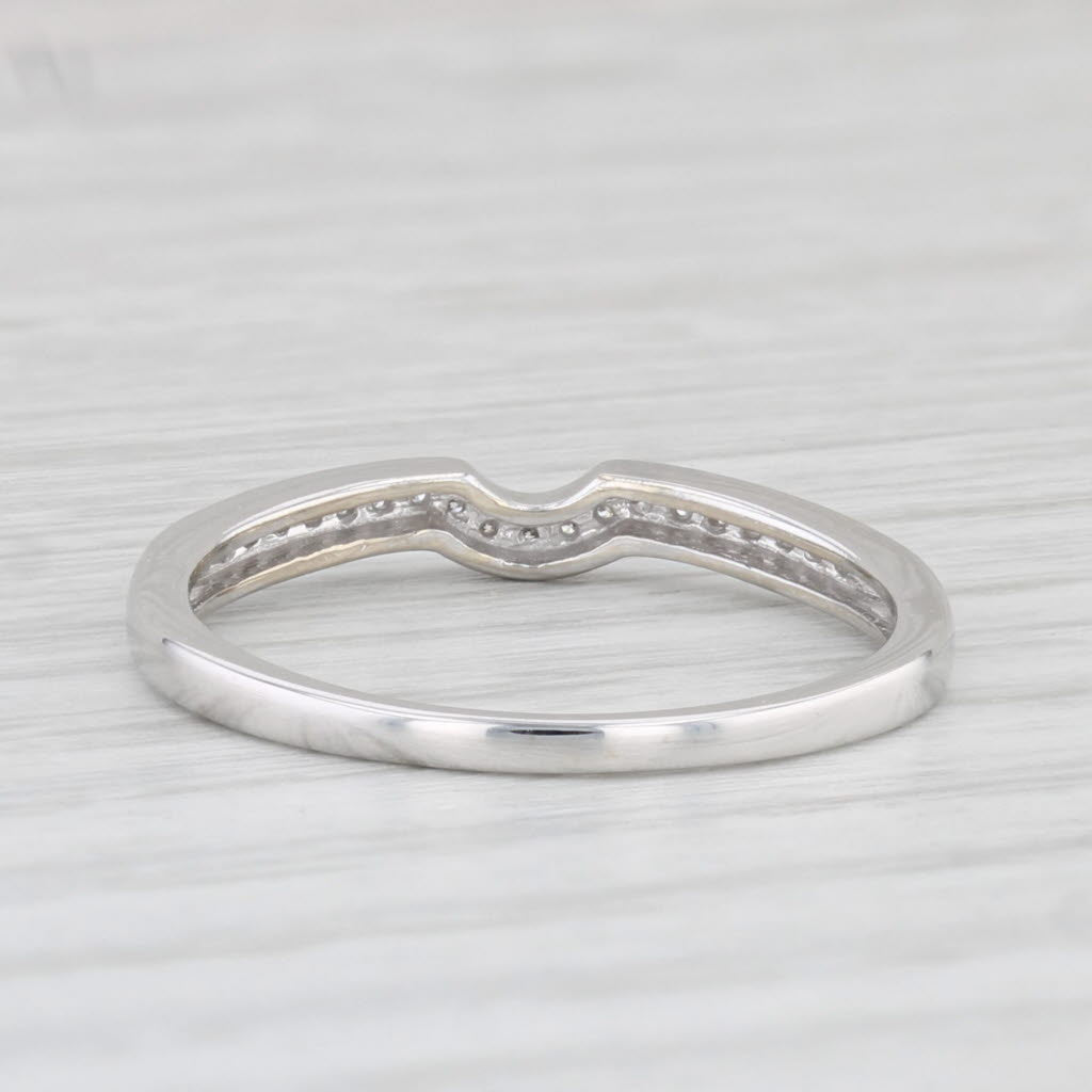 Light Gray Diamond Ring Guard 14k White Gold Stackable Band Size 7 Wedding Anniversary