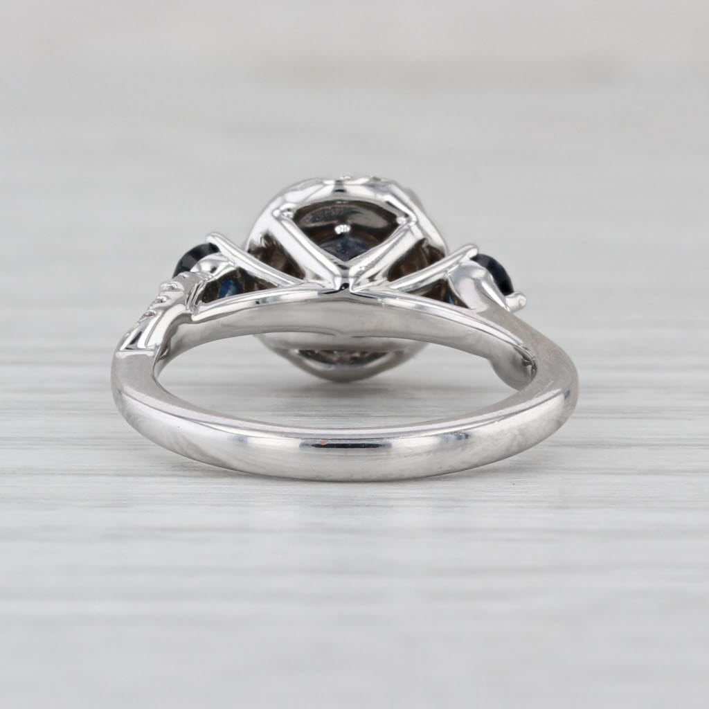 Vera Wang Love 1.06ctw Diamond Knot Sapphire Engagement Ring 14k White Gold