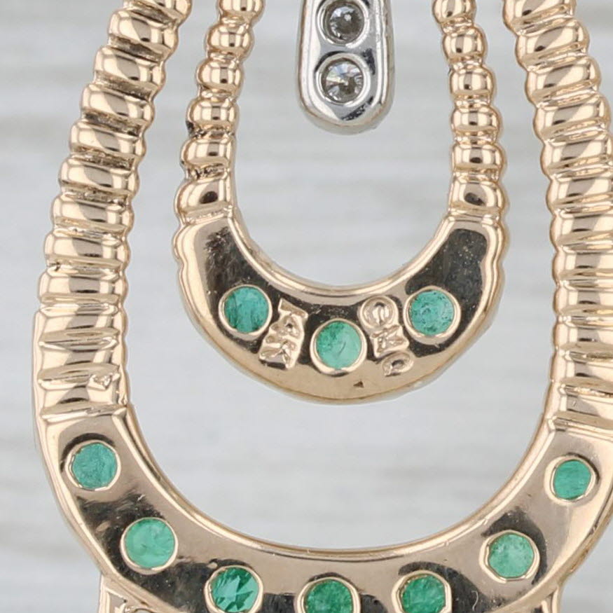 Gray 2.45ctw Emerald Diamond Teardrop Dangle Earrings 14k Yellow Gold Statement