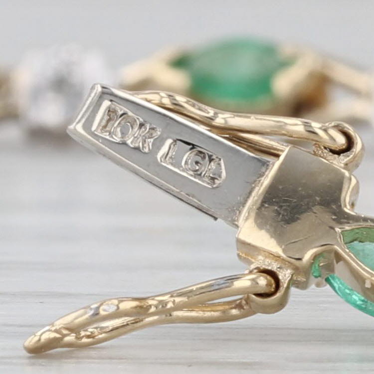 1.94ctw Emerald Diamond Tennis Bracelet 10k Yellow White Gold 7" 3.6mm