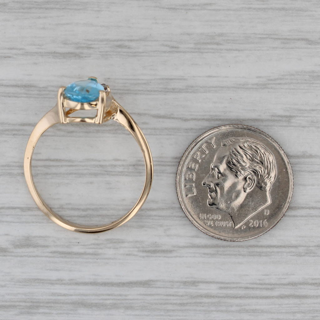 Gray 1.45ct Blue Topaz Solitaire Ring 14k Yellow Gold Size 7.25