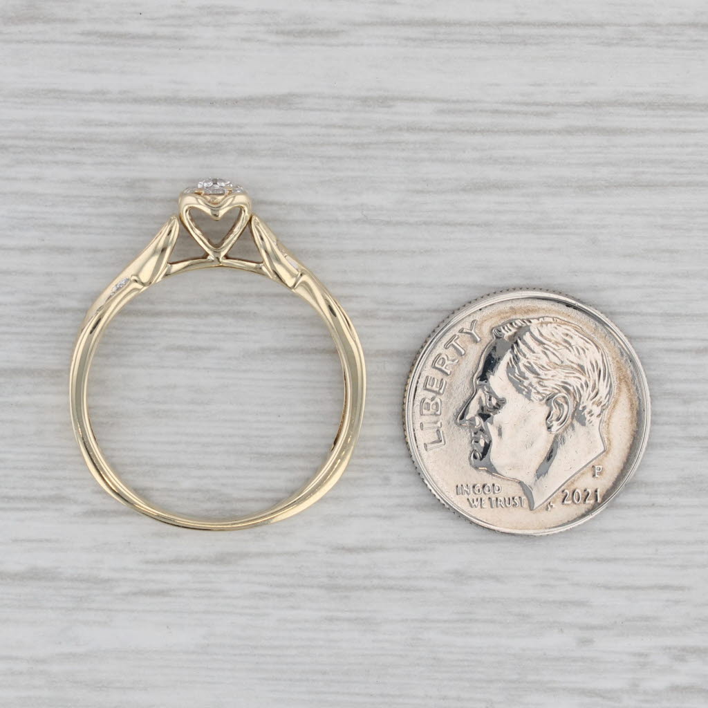 Gray 0.15ctw Diamond Cluster Engagement Ring 10k Yellow Gold Size 8 Woven Band