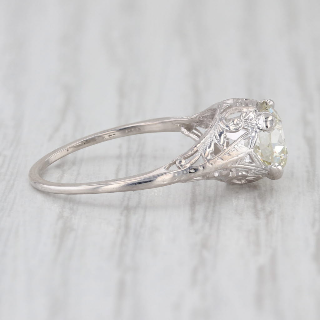 Art Deco 1.31ctw VS1 GIA Old European Cut Diamond Engagement Ring 14k Gold