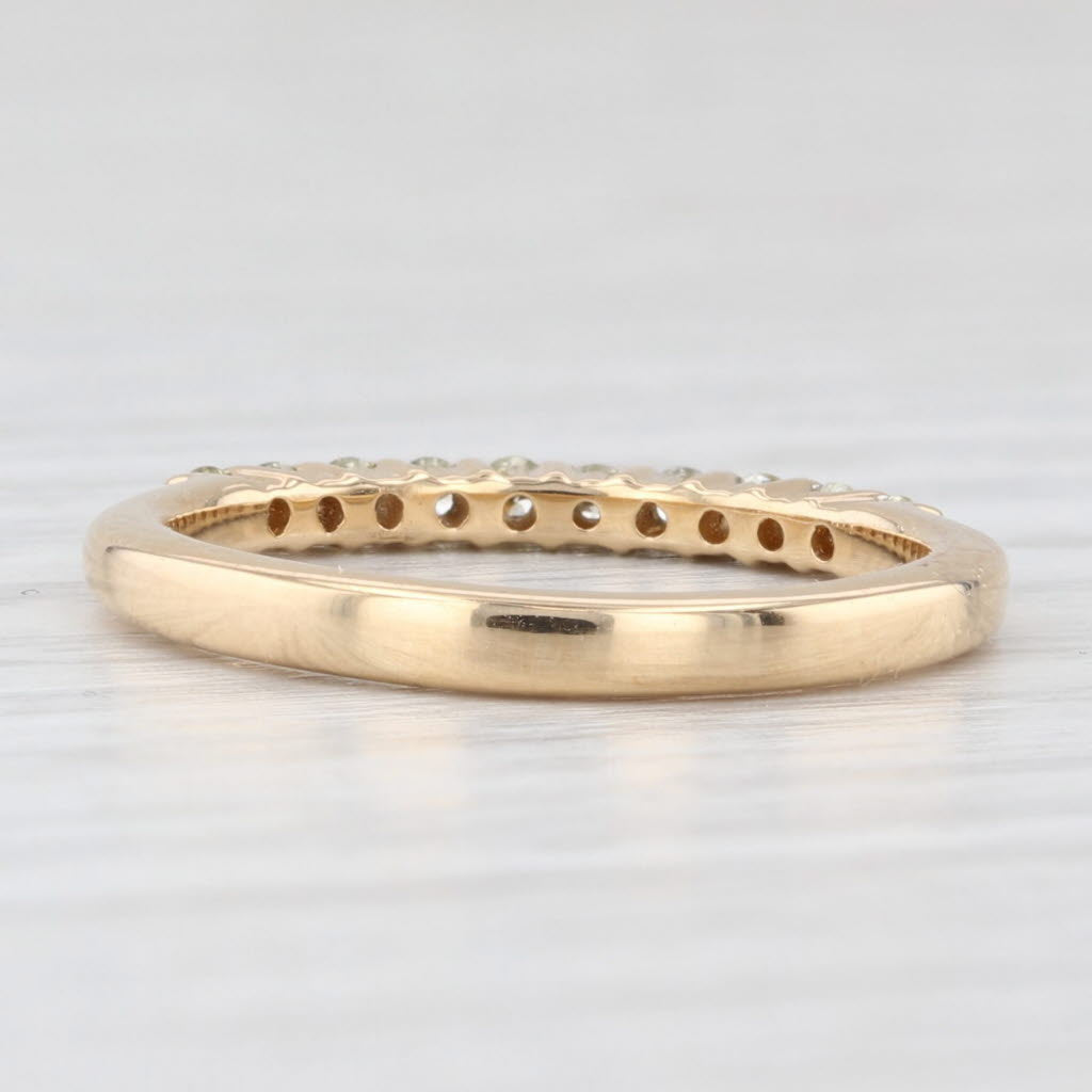 Light Gray 0.25ctw Diamond Wedding Band 18k Yellow Gold Size 7 Ring Stackable COA