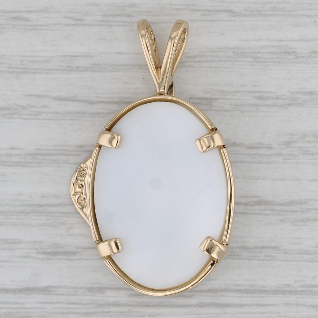 Gray Blister Pearl Pendant 14k Yellow Gold Statement