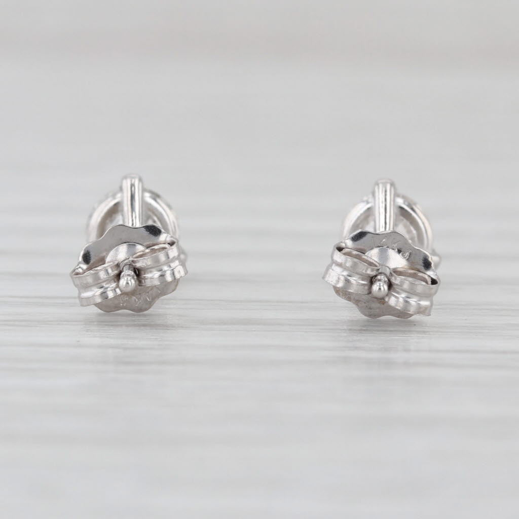 New 0.66ctw Diamond Stud Earrings 14k White Gold Round Solitaire Studs