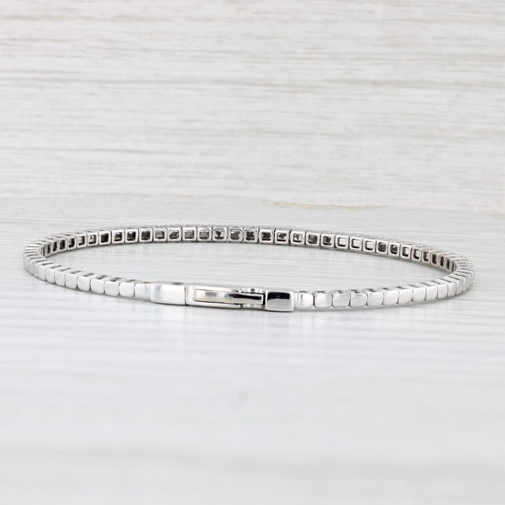 Light Gray 2ctw Diamond Tennis Bangle Bracelet 14k White Gold 7" 2.6mm Snap Clasp