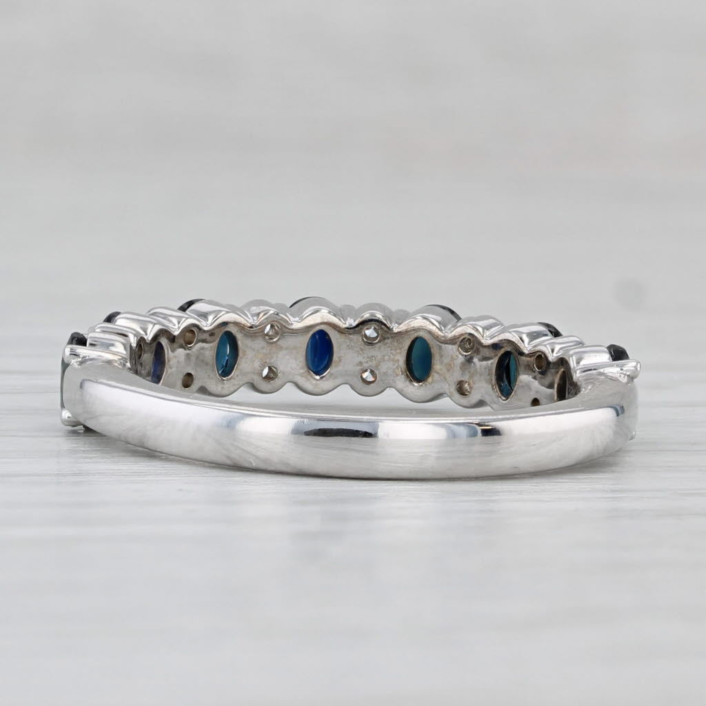 Light Gray 2.05ctw Blue Sapphire Diamond Ring 14k White Gold Size 8.75 Stackable Wedding