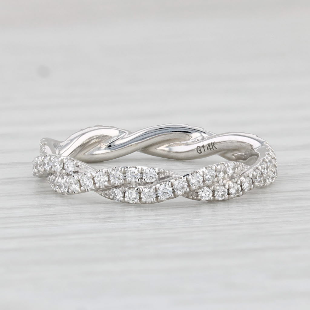 Light Gray New 0.53ctw Diamond Eternity Ring 14k White Gold Wedding Band Stackable Size 6