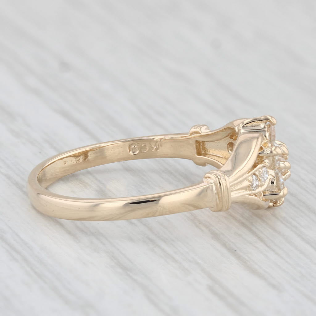 Light Gray 0.25ctw Diamond Flower Cluster Ring 14k Yellow Gold Size 6.5