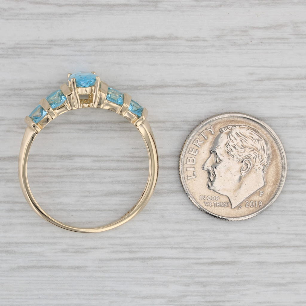 Gray 2.56ctw Marquise Blue Topaz 14k Yellow Gold Size 10.25 Solitaire w/ Accents