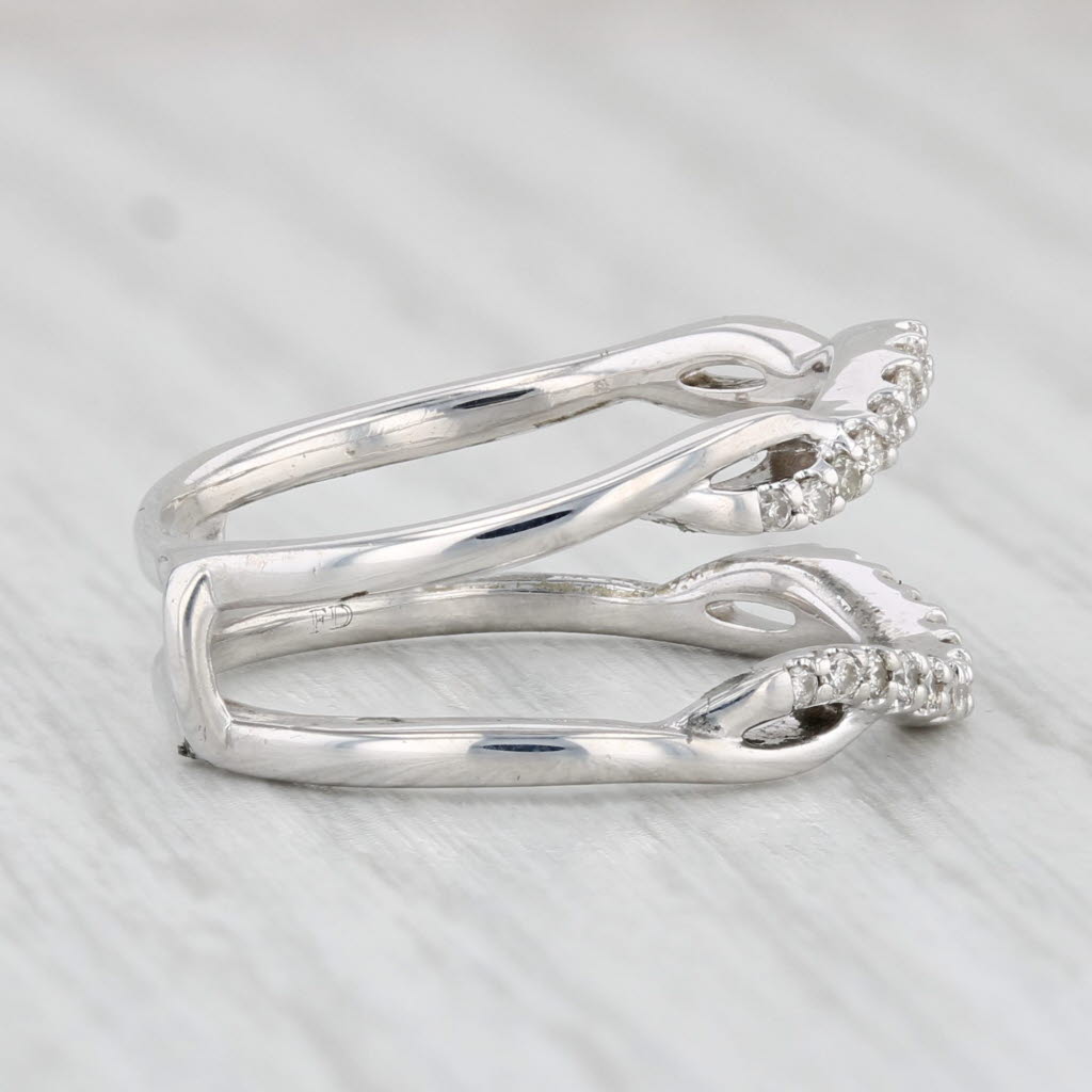 Light Gray Diamond Wedding Band Ring Jacket 14k White Gold Size 5.5 Enhancer Guard Wrap